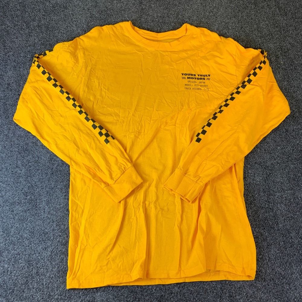 Yours Truly Motors Long Sleeve Shirt Mens M Yellow GTR R35 Racing JDM